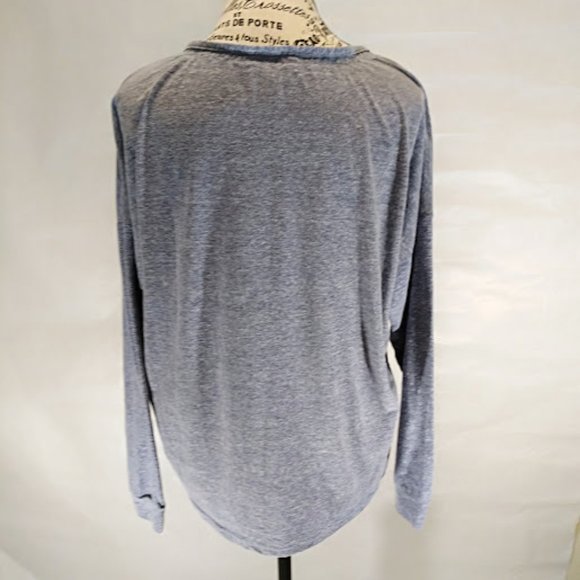 Lucky Brand Graphic Palm Tree Tee Blue Long Sleeved Size L - Picture 2 of 7